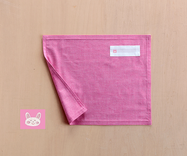 ランチョンマット  ランチクロス  ダンガリー 25×30 チェリーピンクうさぎ 子供・キッズ用 小さ..