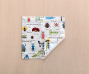 ランチョンマット ランチクロス 25cm×25cm(正方形)生成り昆虫 額縁仕立て 子供・キッズ用 小さめ 名札(氏名票)つき ネーム 幼稚園・小学校・給食用ナフキン 布製 入園・入学準備