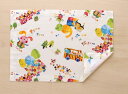ランチョンマット ランチクロス 縦35cm横50cm 生成りぞうさん動物 子供・キッズ用 名札(氏名票)つき ネーム 机サイズ 幼稚園・小学校・給食用ナフキン 額縁仕立て 布製