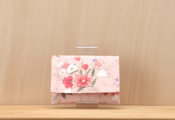 大人も便利なポケットティッシュいれ名札（氏名票）なしピンク花672