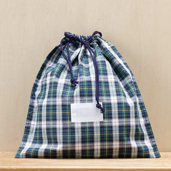 体操着入れ 体操服入れ　お着替え入れ 巾着型 縦28cm横27cm（28×27) まち2cm 氏名票つき 名札つき ●タ..