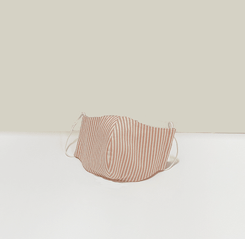 マスク 立体型Lクイーンサイズたっぷりサイズ男性にもお薦め袷(二重)仕立【三角 ▽ ステッチ入り】うす..