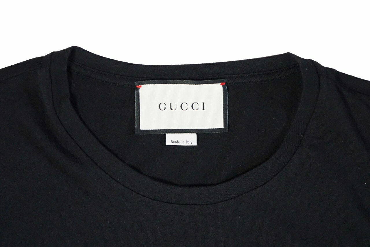 GUCCIグッチクルーネックロゴTシャツ半袖441685メンズ男新品★1000BLACK