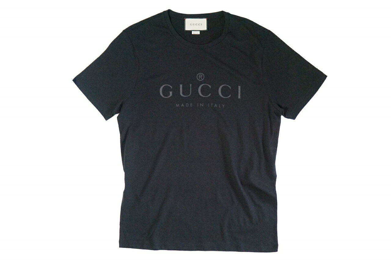 GUCCIグッチクルーネックロゴTシャツ半袖441685メンズ男新品★1000BLACK