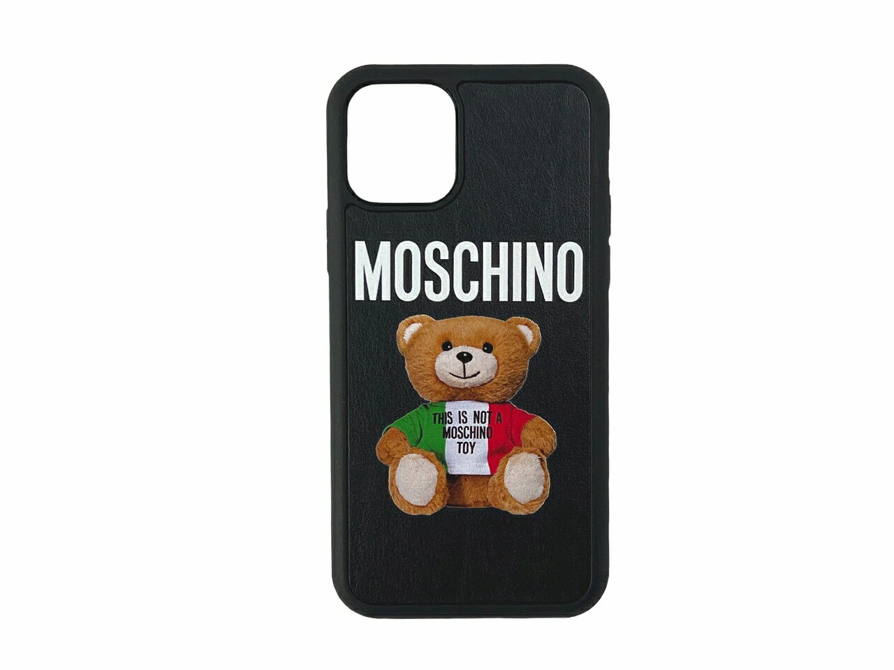 MOSCHINO モスキーノ iPhone 11pro ケース テディベア イタリアンカラー ロゴ レディース 女 新品 ★ ブラック