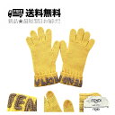 FENDI フェンディ グローブ ニット ロゴ イタリア製 FXY574AIX0F03PF 新品 ★ イエロー K431-