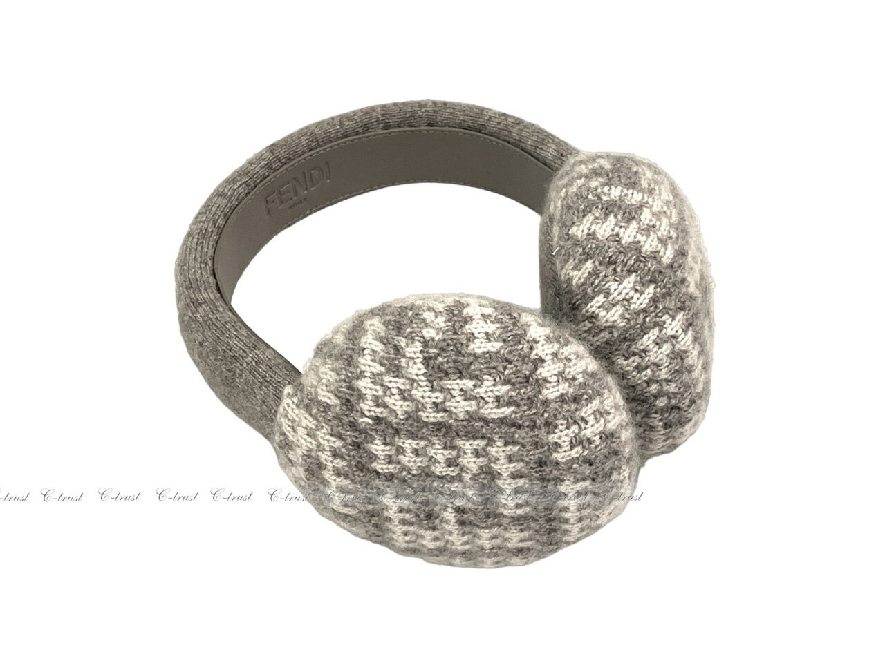 FENDI フェンディ レディース イヤーマフ 耳当て カシミヤ ロゴ イタリア製 FXQ932AMC1F0QD3 新品 ★ グレー K549-GR..
