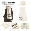 フェンディ マフラー（メンズ） FENDI フェンディ マフラー ニット ロゴ 大判 ウール 羊毛 イタリア製 FXT352AIX0F0QG1 新品 ★ CREAM