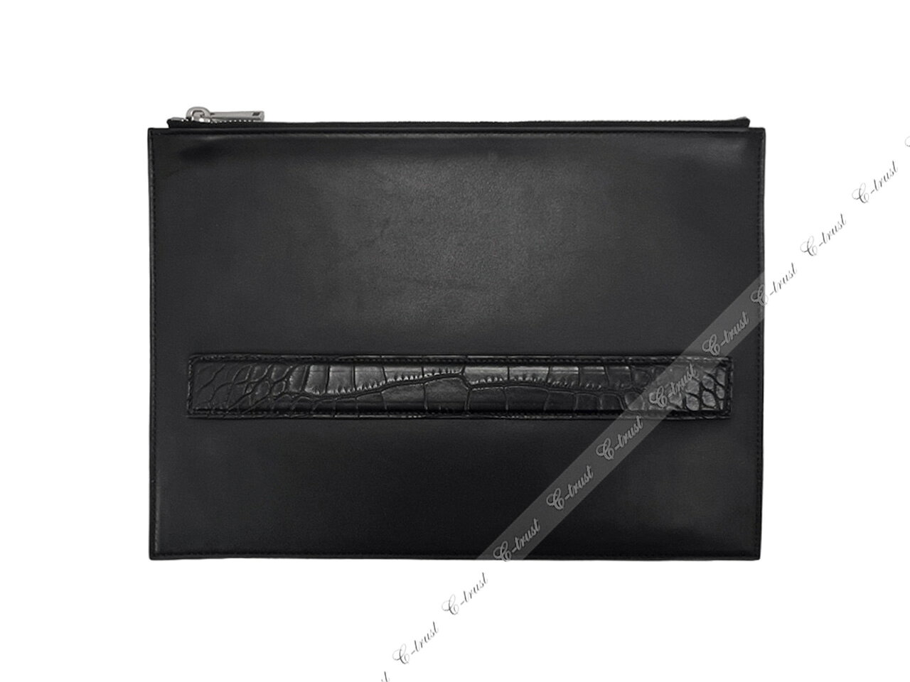 BOTTEGA VENETA ボッテガ ヴェネタ クラッチバッグ BAG ドキュメント ケース リアルクロコ カーフ イタリア製 新品 ★ 1000 BLACK L054..