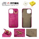 FENDI フェンディ iPhone 14 ケース アイフォン スマホ FF レザー ロゴ イタリア製 7AS183APTWF1MQA 新品 ★ ピンク L66...