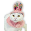 【ゴーゴーセール】愛猫の服 キャットプリン ウサギさんのお帽子 (ピンク) 1枚 キャットウエア 付け襟 ネックカラー 帽子 コスプレ 兎