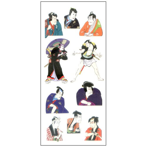 乐天商城 - 和風シール　浮世絵役者絵　JQ364