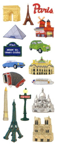 ラメ入りシール　パリ ZR322 デコレーション ステッカー レターセット 手紙 キラキラ フランス ヨーロ..