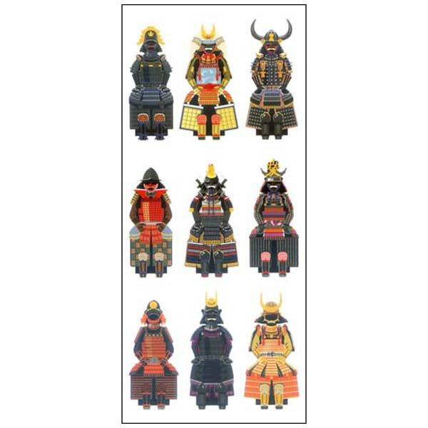 和風シール 戦国武将 鎧 兜 JF308 1シート 武士 かぶと よろい 歴史 日本 japan レターセット 手紙 奥山 オクヤマ ギフト お土産 プレゼント...