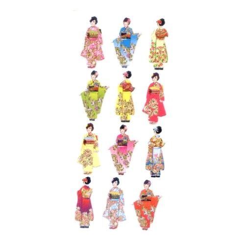 和風シール　着物 JP342 和柄 和風 日本 japan nippon デコレーション ステッカー レターセット プチ ..
