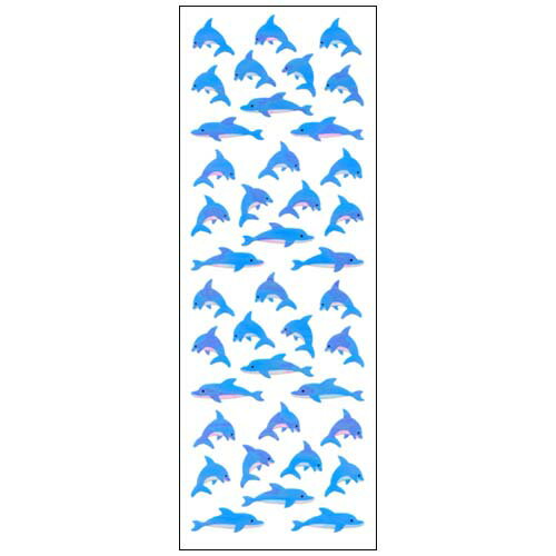 オーロラシール イルカ EA022 海 ブルー いるか 南の海 キラキラ 日本 文房具 ステッカー お土産 プチギフト 奥山 オクヤマ 日本製