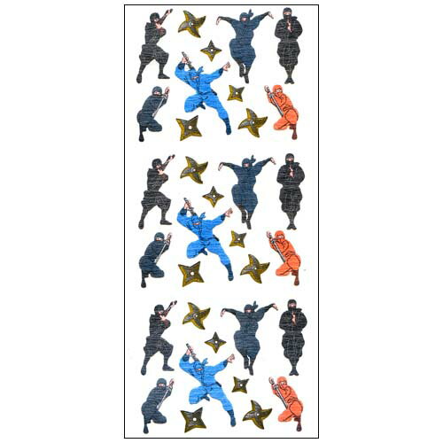 和風シール 忍者 JP293 1シート 手裏剣 時代劇 和柄 日本 風情 ギフト 奥山 日本製