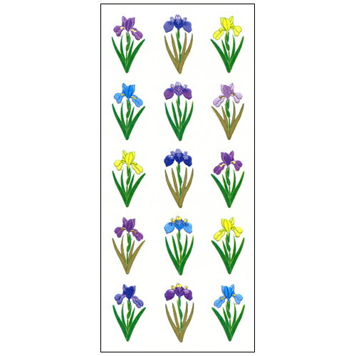 和風シール あやめ JP471 1シート 花 和柄 日本 風情 ギフト 奥山 日本製