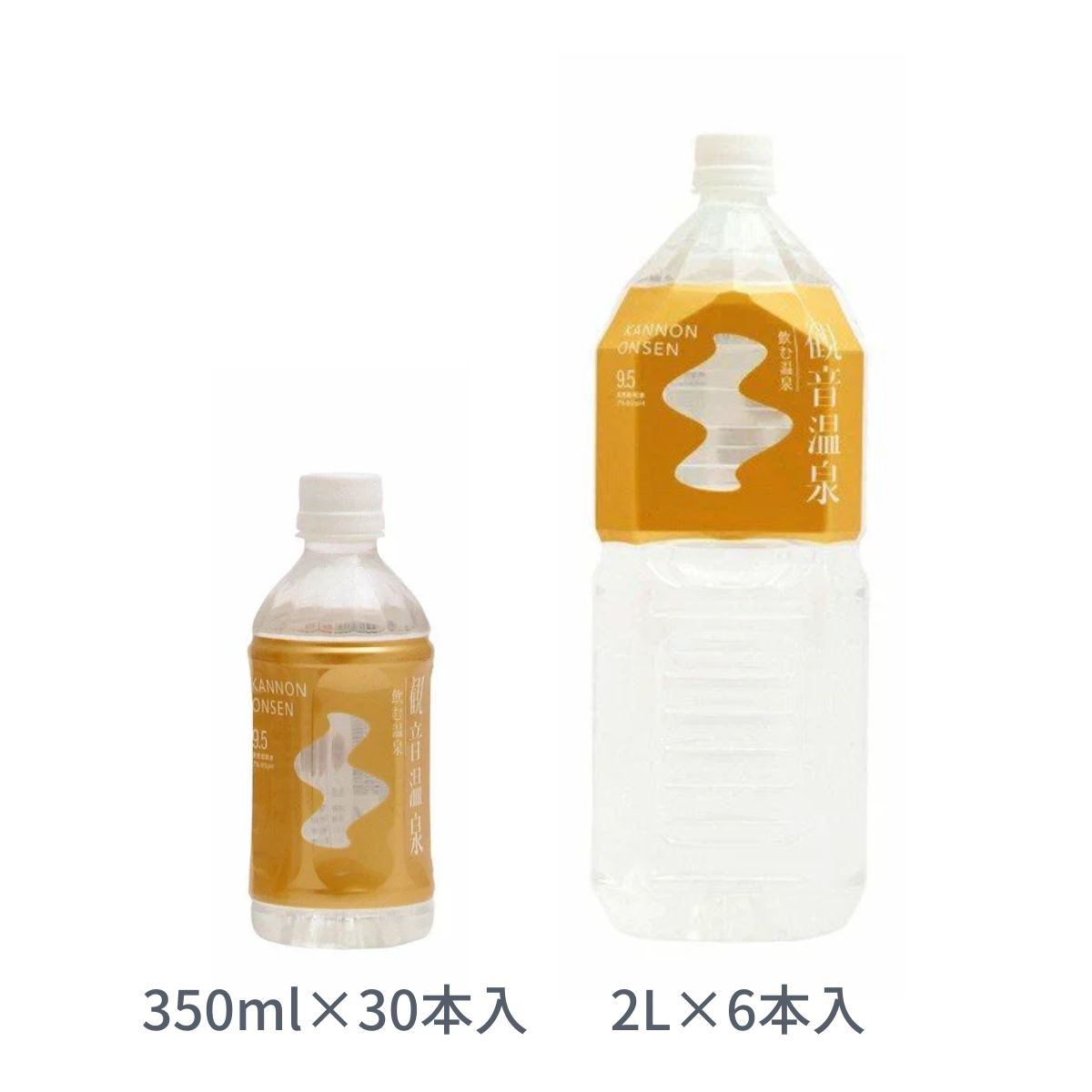 観音温泉　飲む温泉 350ml×30本＋2L×6本　 国産 ミネラルウォーター 温泉水 天然シリカ水 超軟水 備蓄用 ストック 保存 避難対策 美容 5つ星の宿