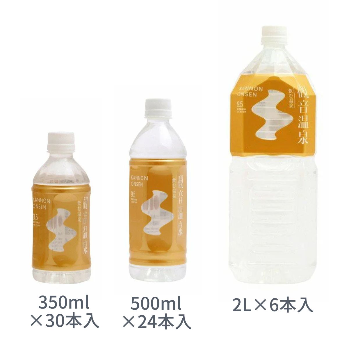 観音温泉　飲む温泉 350ml×30本＋500ml×24本＋2L×6本　 国産 ミネラルウォーター 温泉水 天然シリカ水 超軟水 備蓄用 ストック 保存 避難対策 美容 5つ星の宿