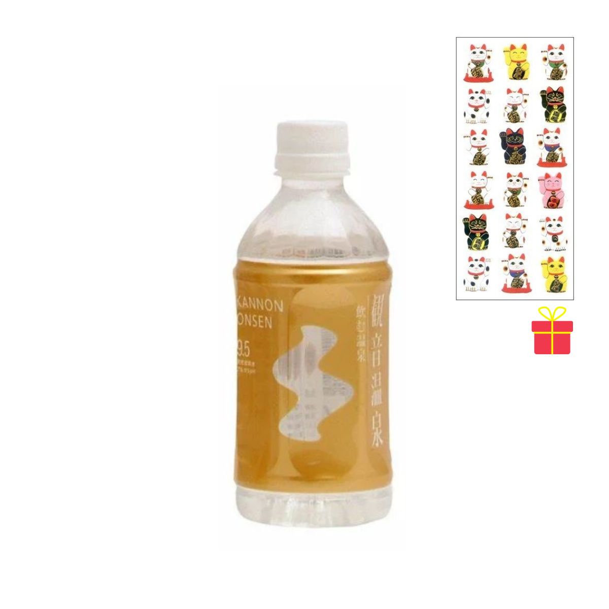 観音温泉 飲む温泉 350ml×30本入【2ケース】【金運招き猫シール1枚付】温泉水 ミネラルウォーター 超軟水 天然シリカ水 備蓄用 ストック 保存 避難対策 5つ星の宿