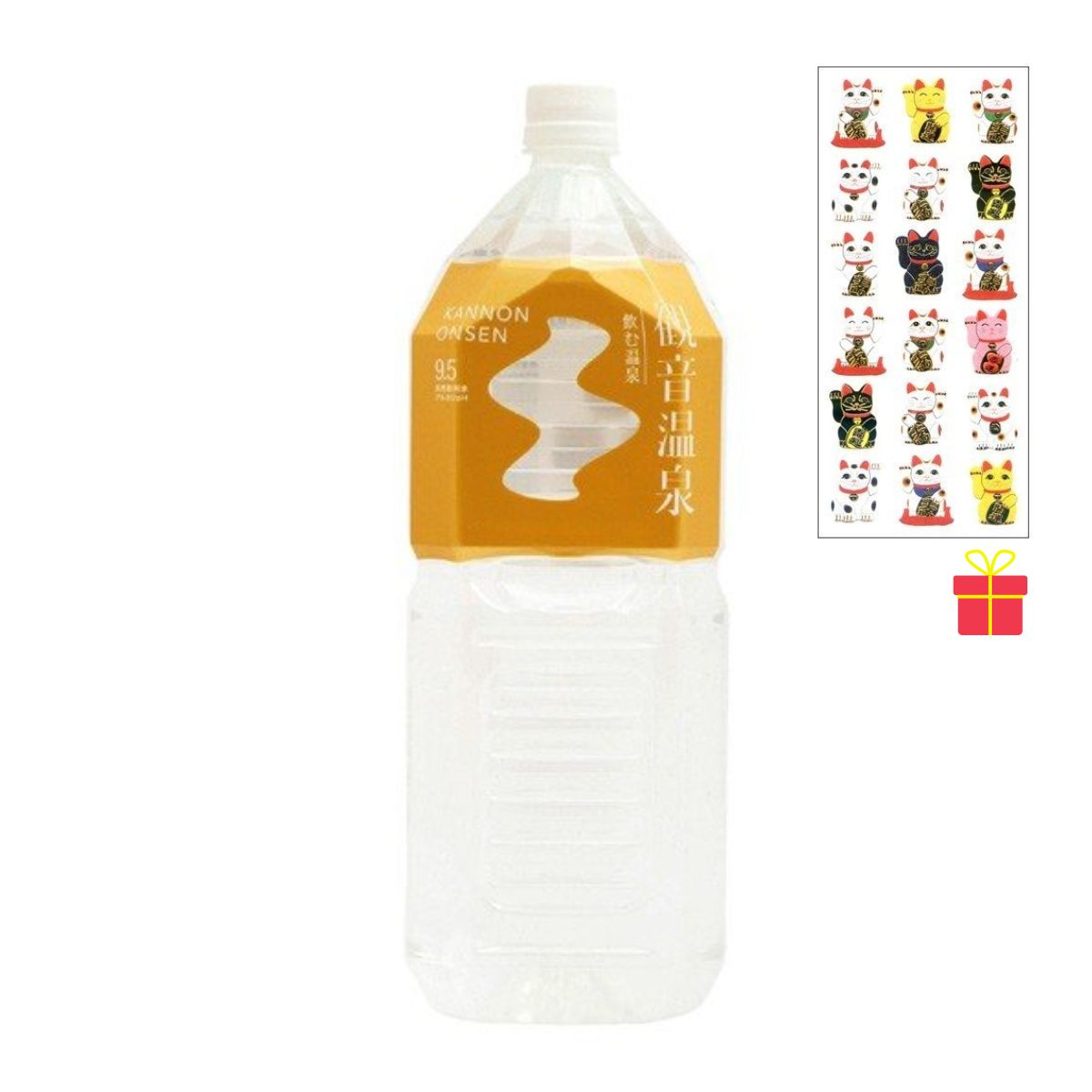 観音温泉 飲む温泉 2L×6本入【30ケース】【金運招き猫シール1枚付】温泉水 ミネラルウォーター 超軟水 天然シリカ水 備蓄用 ストック 保存 避難対策 5つ星の宿