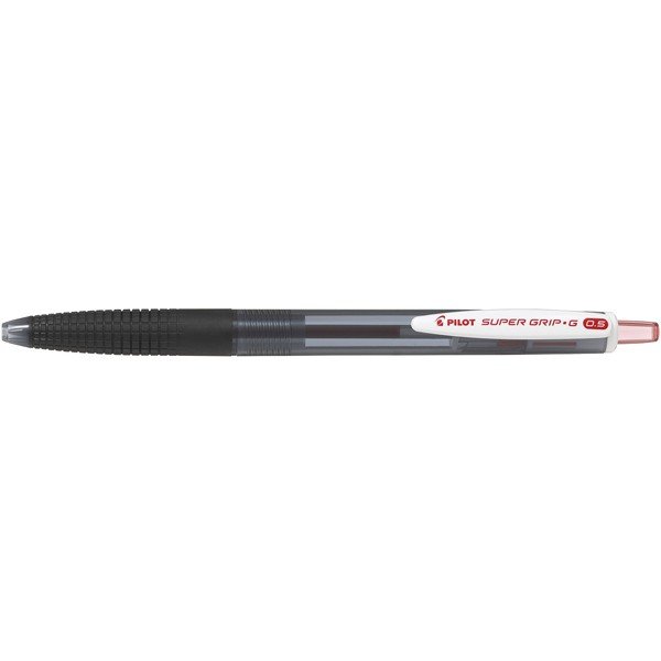 パイロット　スーパーグリップG ノック式ボールペン 0.5極細 レッド 学用品