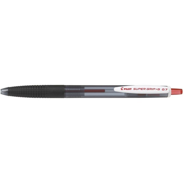 パイロット スーパーグリップG ノック式ボールペン 0.7細字 レッド【3個セット】 学用品