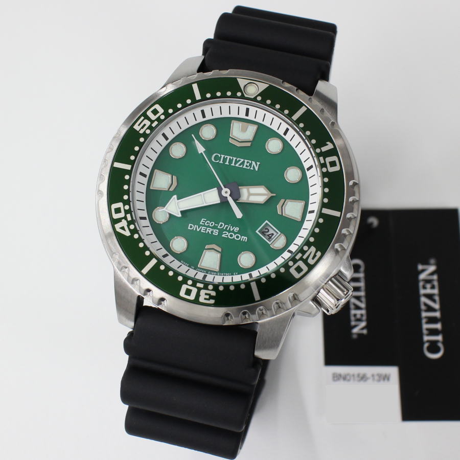 シチズン CITIZEN PROMASTER MARINE BN0156-13W エコドライブ 200m防水 ダイバーズウォッチ グリーン文字盤 グリーンベゼル 腕時計 時計 メンズ ブランド