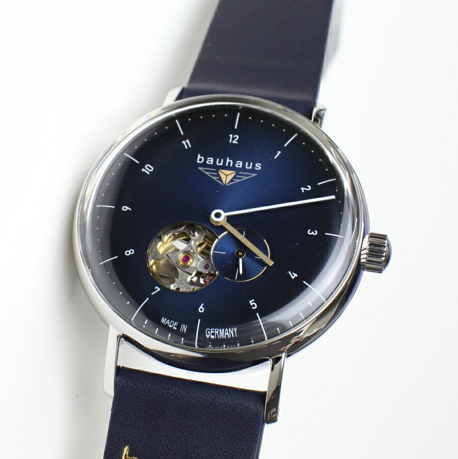 バウハウス 腕時計 BAUHAUS 2166-3AT ダークブルー 自動巻き ドイツ時計 送料無料 メンズ ブランド