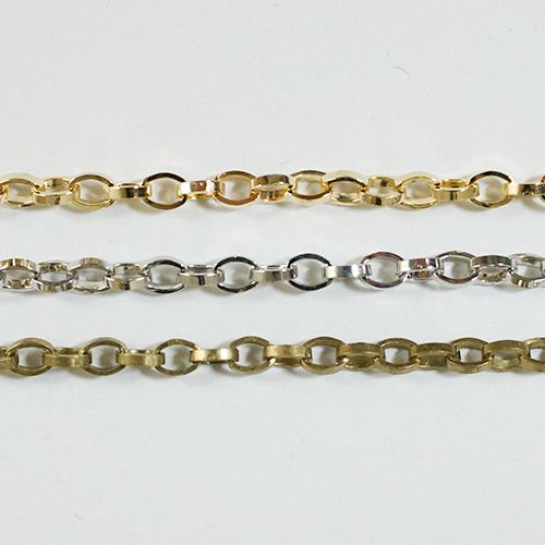 真鍮チェーン B-255 1m ゴールド ロジウム シルバー アンティーク 古美 メッキ 生地 メッキなし 真鍮 金 鎖 ハンドメイド N-317