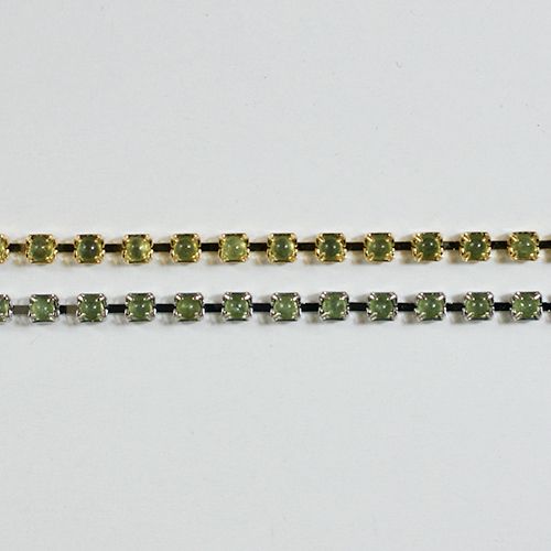 真鍮チェーン B-487 ペリドット 1m ゴールド ロジウム シルバー アンティーク 古美 メッキ 真鍮 金 鎖 ハンドメイド