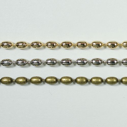俵型 ナツメ ボールチェーン 3mm 真鍮製 BS-616-3.0 N-1413