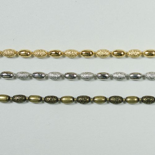 チェーン BS-633 変形 俵型 ボールチェーン ゴールド ロジウム アンティーク 1m単位