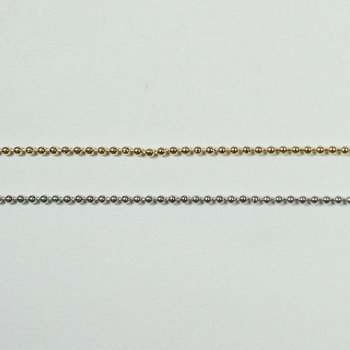 真鍮チェーン ボールチェーン 1.2mm BS-636 1m ゴールド ロジウム シルバー アンティーク 古美 メッキ ..