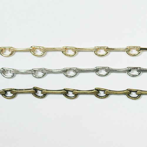 ハート型 チェーン BS-828 平型 プレス 1m ゴールド ロジウム アンティークゴールド 生地 メッキなし N-518