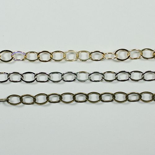 大型 つぶし 小判チェーン ロー付け 小豆 1m単位 BS-880