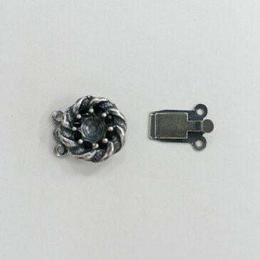 クラスプ 3連 A-840 アンティークシルバー 1個 パール ネックレス ワンタッチ 留め金具 金具セット