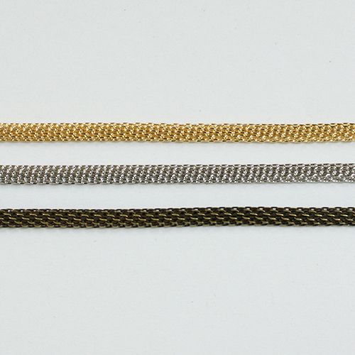 真鍮チェーン B-1121 1m 丸メッシュ2mm ゴールド ロジウム シルバー アンティーク 古美 メッキ 生地 メッキなし真鍮 金 鎖 ハンドメイド N-1501
