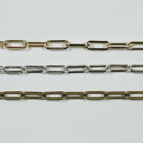 チェーン 角線 オーバル 荒目 線径0.8mm ロー付け 1m 真鍮製 BS-117