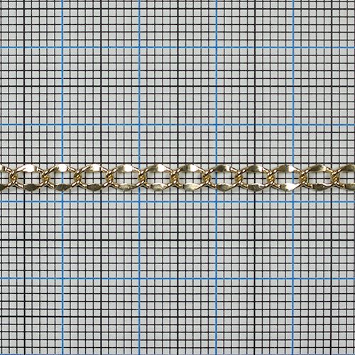 喜平 1m コマ約3.5×5mm 潰し チェーン 真鍮製 ロー付け 鎖 生地(素地・メッキなし) アクセサリーチェーン ネックレス ブレスレット ハンドメイド くさり チェーンパーツ ネックレスチェーン ブレスレットチェーン 手作り 手芸 DIY クラフト 材料 資材 副資材 BS-130 N-107 c-well-10001718 シーウェル 楽天市場店 サンプル画像2