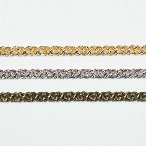 真鍮チェーン BS-225 1m ゴールド ロジウム シルバー アンティーク 古美 メッキ 真鍮 金 生地 メッキなし 鎖 ハンドメイド N-907