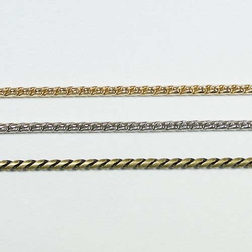 真鍮チェーン BS-519 1m ゴールド ロジウム シルバー アンティーク 古美 メッキ 生地 メッキなし 真鍮 金 鎖 ハンドメイド N-1108