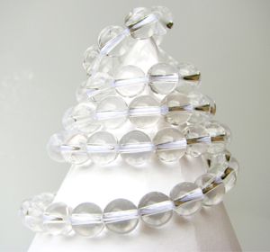 天然石 水晶 8mm 丸玉通穴 1本