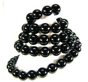 天然石 オニキス 10mm 丸玉通穴 1本