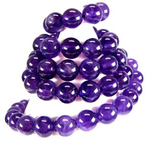 天然石 アメジスト 4mm 丸玉通穴 1本