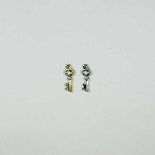 カギ CP-176 2個 キー 鍵 アクセサリー パーツ ペンダント アンティーク チャーム ハート ミニ
