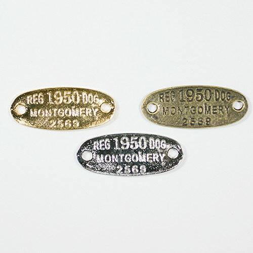 プレート CP-371 1個 キーホルダー アクセサリー パーツ アンティーク レザー チャーム