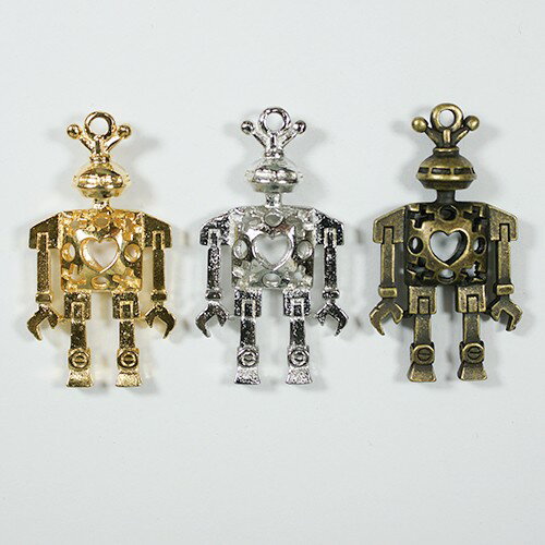ロボット CP-238 1個 すかし チャーム アクセサリー パーツ ペンダント 中空 アンティーク ビンテージ ..
