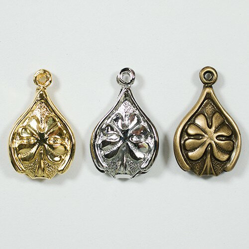 モチーフパーツ USP-282 1個 アクセサリー パーツ アンティーク レザー チャーム ビンテージ メタル 羽..